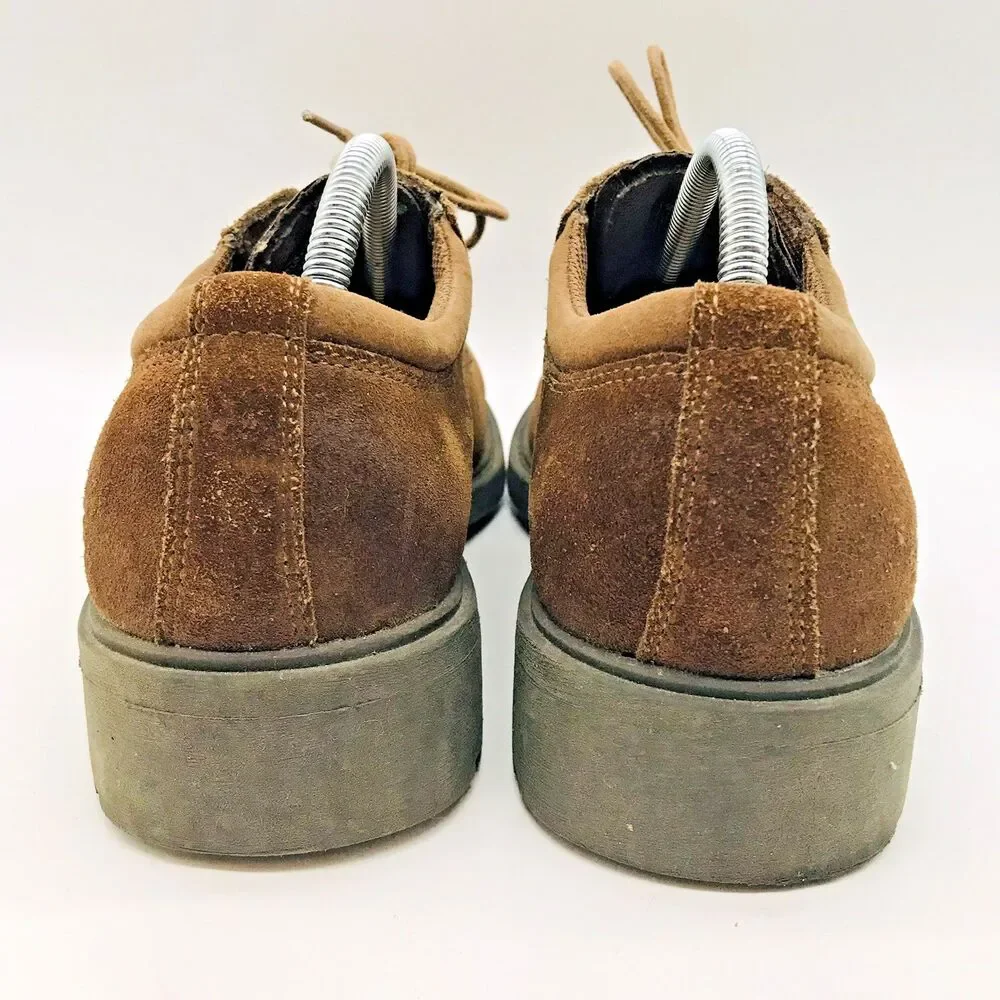 Y2K Skechers Chunky Men's 10 Brown Suede Leather Shoes 62338 Slip Resist Lace Up